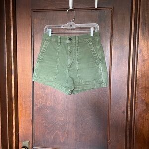 Olive Green Women's Shorts - Madewell perfect military fatigue